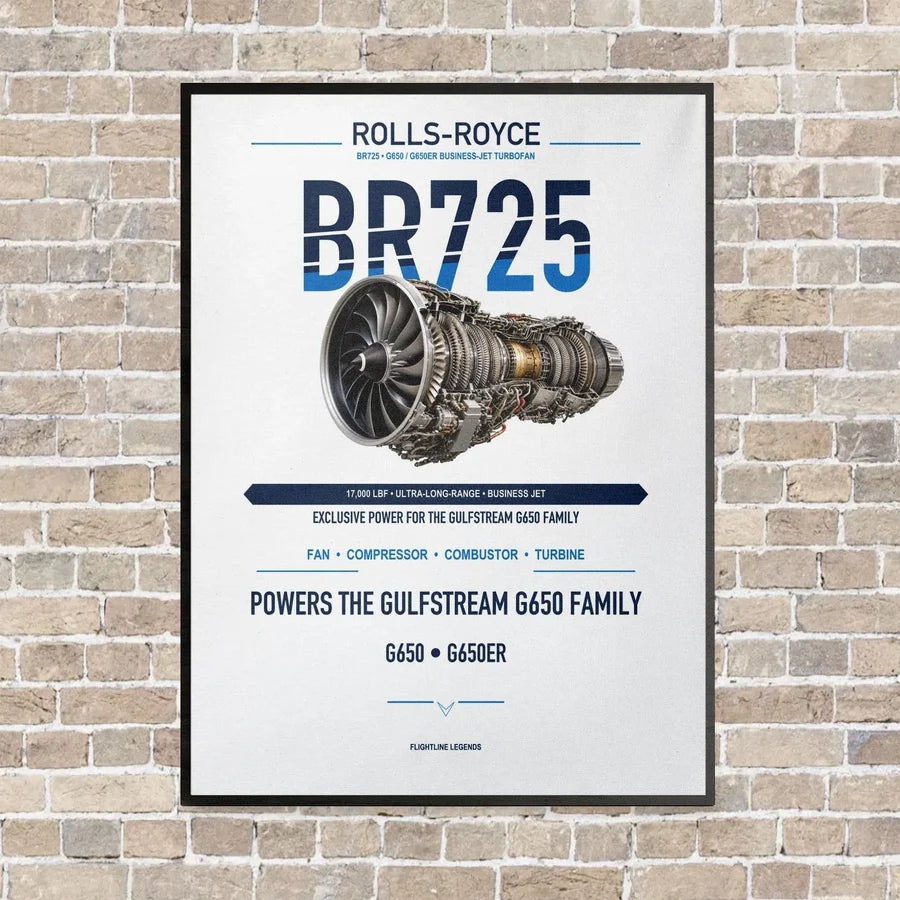 BR725 vertical canvas print - framed - white background