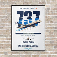 Thumbnail for Boeing 737-900ER vertical canvas print - framed - white background