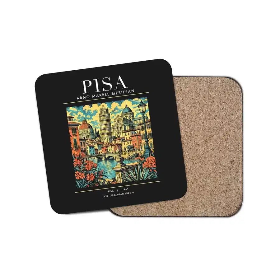PISA - Poster - Coaster - Black