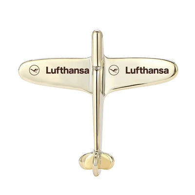 Lufthansa Airlines Airplane Shape aviation-themed airplane-shape brooch, polished alloy.