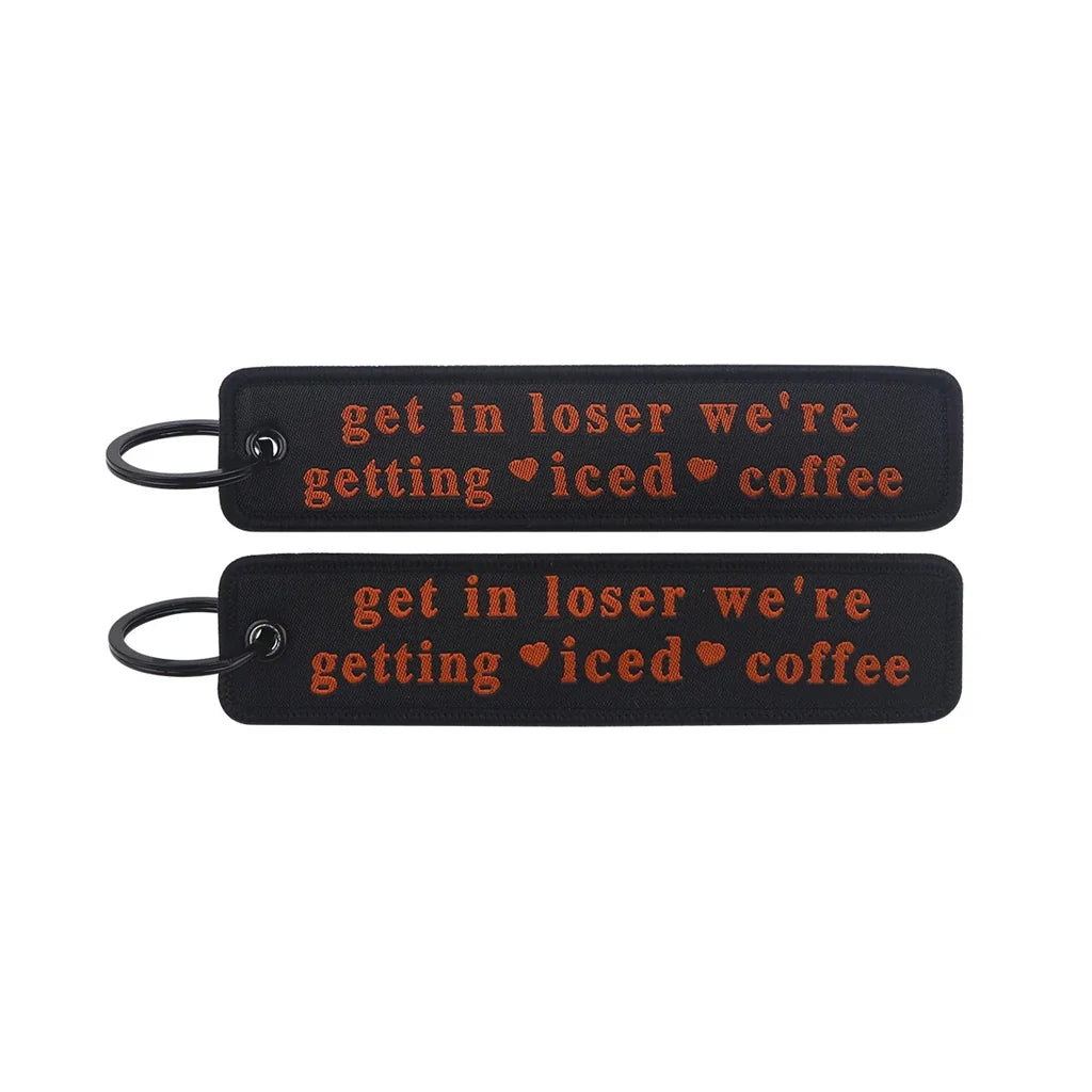 get in loser we're getting iced aviation fashion key chain in polished metal.