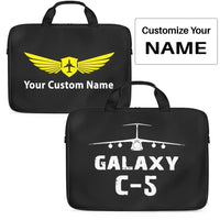 Thumbnail for Military Transport Airplane C 5 Laptop & Tablet aviation design laptop & tablet bag, padded polyester construction.