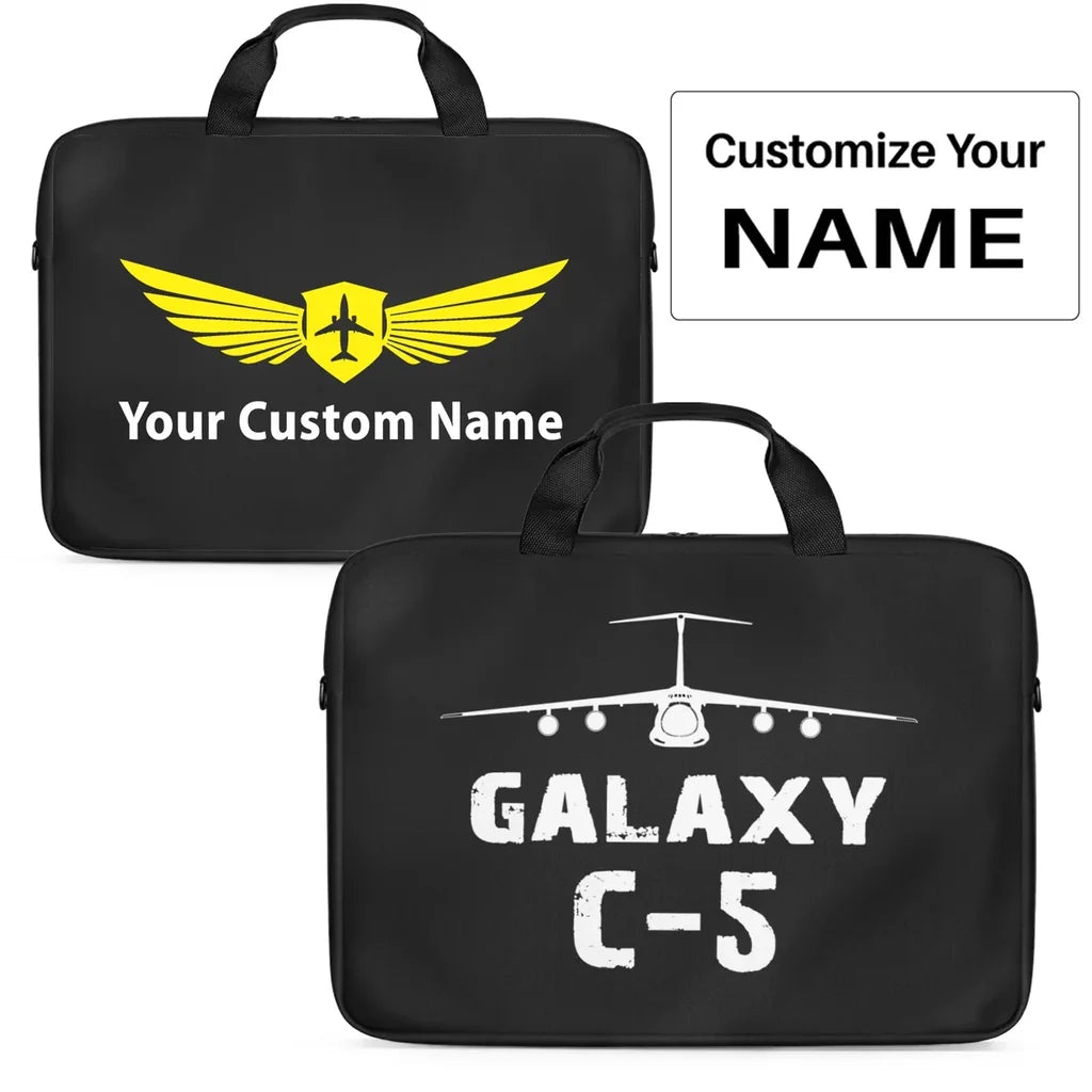 Military Transport Airplane C 5 Laptop & Tablet aviation design laptop & tablet bag, padded polyester construction.