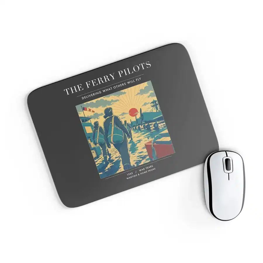 VINTAGE G4503 - The Ferry Pilots - Designed Mouse Pads design on black rectangle