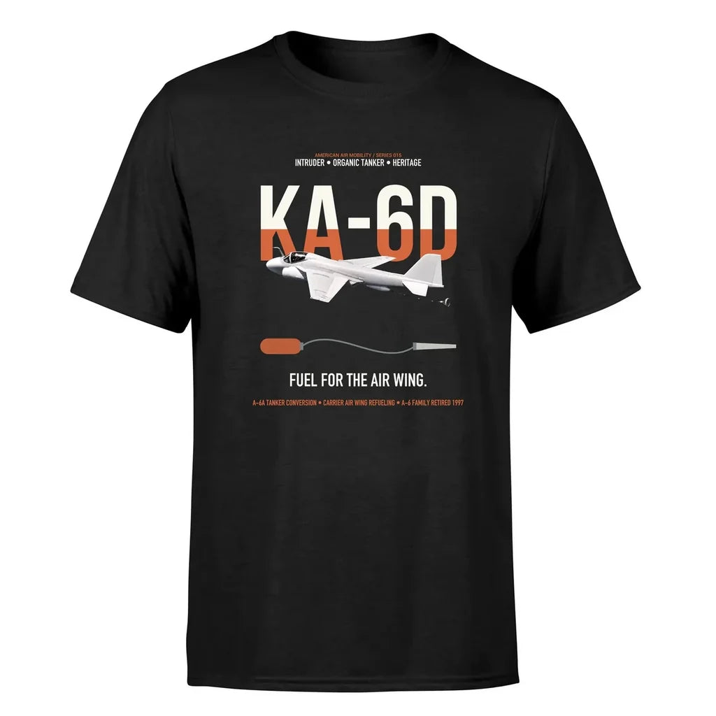 KA-6D Intruder design on black double-side t-shirt, single-side print
