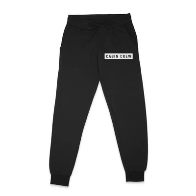 Cabin Crew Text aviation design on soft cotton blend sweatpants.