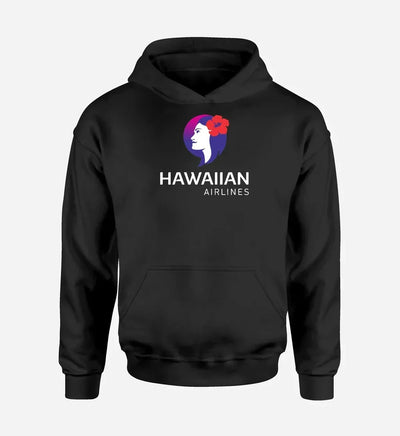 Hawaiian Airlines logo printed on black hoodie