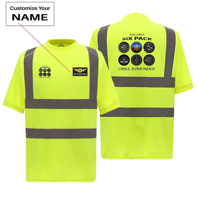 The Only Six Pack I Will Ever Need aviation design printed on soft cotton reflective T-shirt.