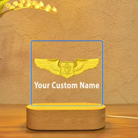 Thumbnail for Custom Name (Special US Air Force) aviation design on premium acrylic with LED 3D night lamp.