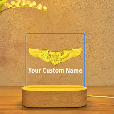 Custom Name (Special US Air Force) aviation design on premium acrylic with LED 3D night lamp.