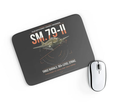 Savoia-Marchetti SM.79-II Sparviero design on black rectangle mouse pad