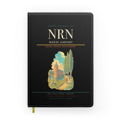 Weeze Airport (NRN) design on black notebook