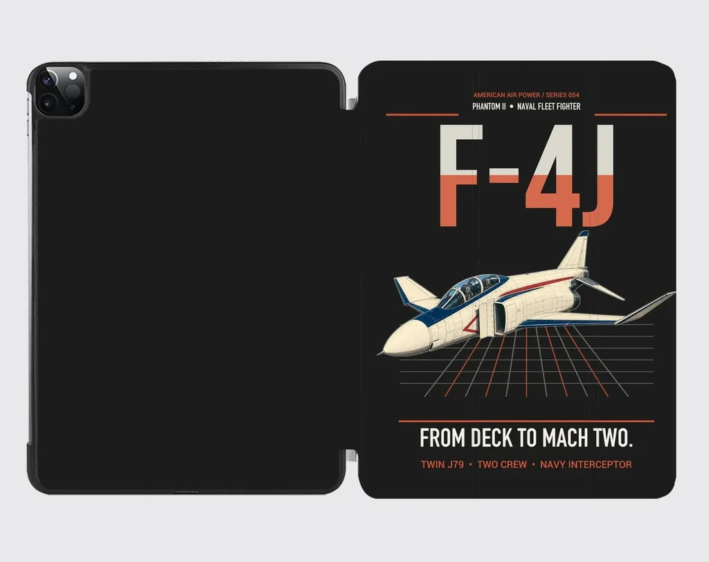 F-4J Phantom II design on black ipad tablet case