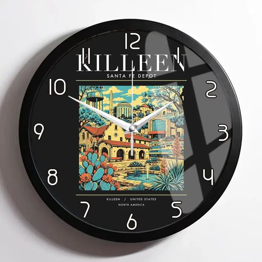 KILLEEN - Poster - Wall Clock Framed - Black