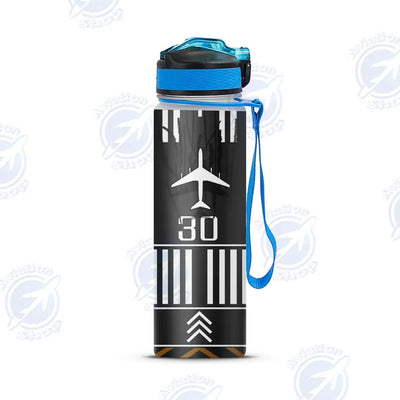 Runway 30 Sports aviation design on sport kettle, insulated bottle with sport spout.