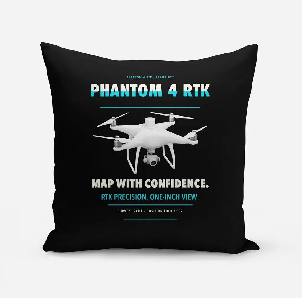 DJI Phantom 4 RTK design on black pillow