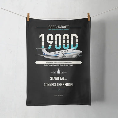 Beechcraft 1900D design on black towel