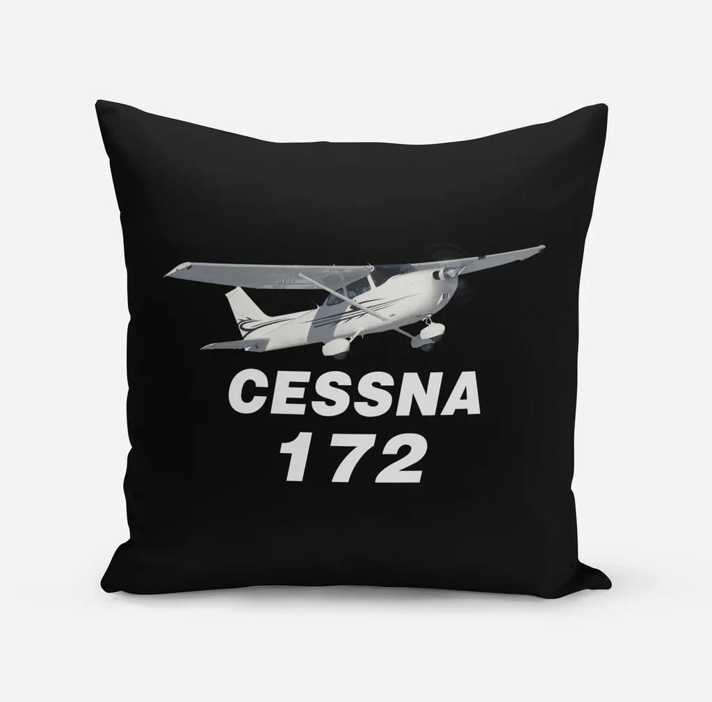 The Cessna 172 aviation design on soft polyester filling pillow.
