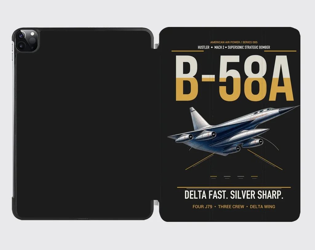 B-58A Hustler design on black ipad tablet case