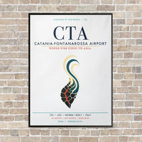 Thumbnail for Catania-Fontanarossa Airport CTA vertical canvas print - framed - white background
