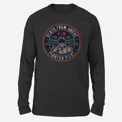 Fighter Jet 16 - Death From Above Long-Sleeve aviation design printed on soft cotton long-sleeve T-shirt.