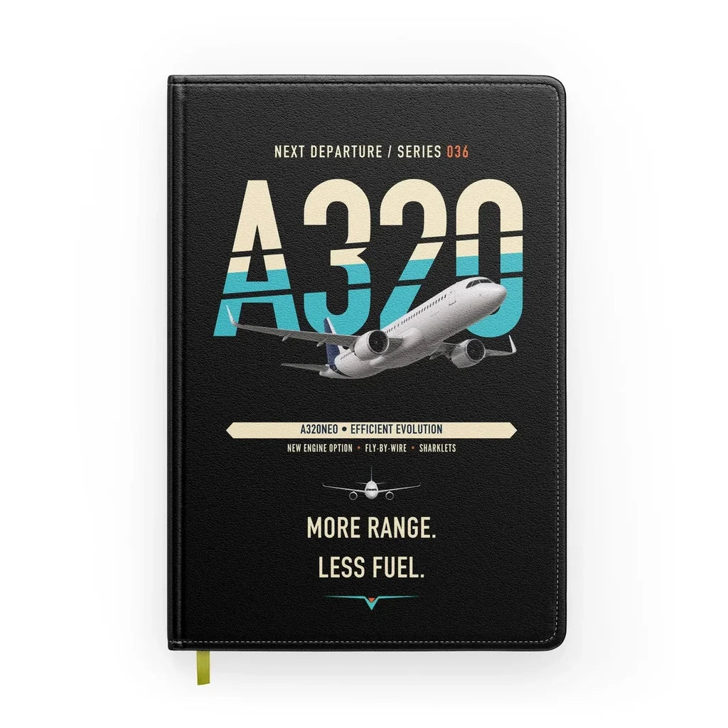 Airbus A320neo design on black notebook