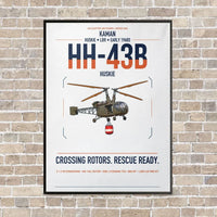 Thumbnail for Kaman HH-43B Huskie vertical canvas print - framed - white background