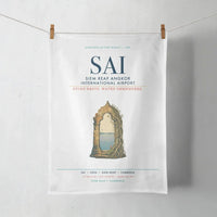 Thumbnail for Siem Reap Angkor International Airport (SAI) design on white towel