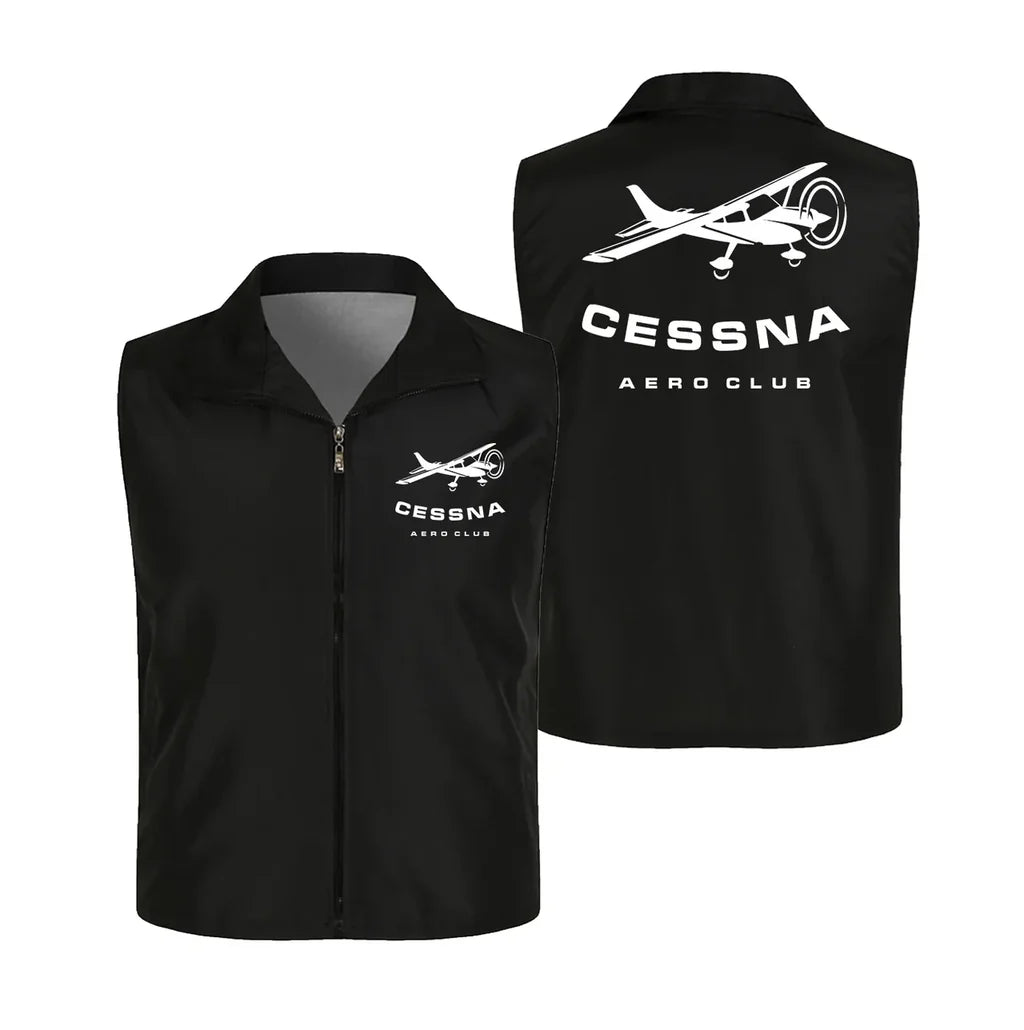 Cessna Aeroclub Thin Style aviation design printed on lightweight shell with sleeveless design thin vest.