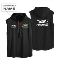 Thumbnail for The Piper PA28 aviation design on breathable cotton with hood hooded tank top.