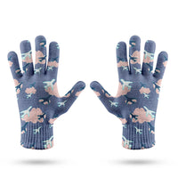 Thumbnail for Cool & Super Airplanes (Vol2) aviation design on soft knit fabric gloves.