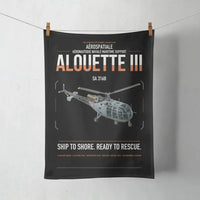 Thumbnail for Aérospatiale SA 316B Alouette III design on black towel