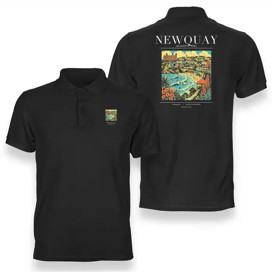 NEWQUAY - Poster - Double-Side Polo - Black