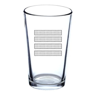 Silver Pilot Epaulettes (4 Lines) Beer & aviation design on beer water glass, versatile drinkware.