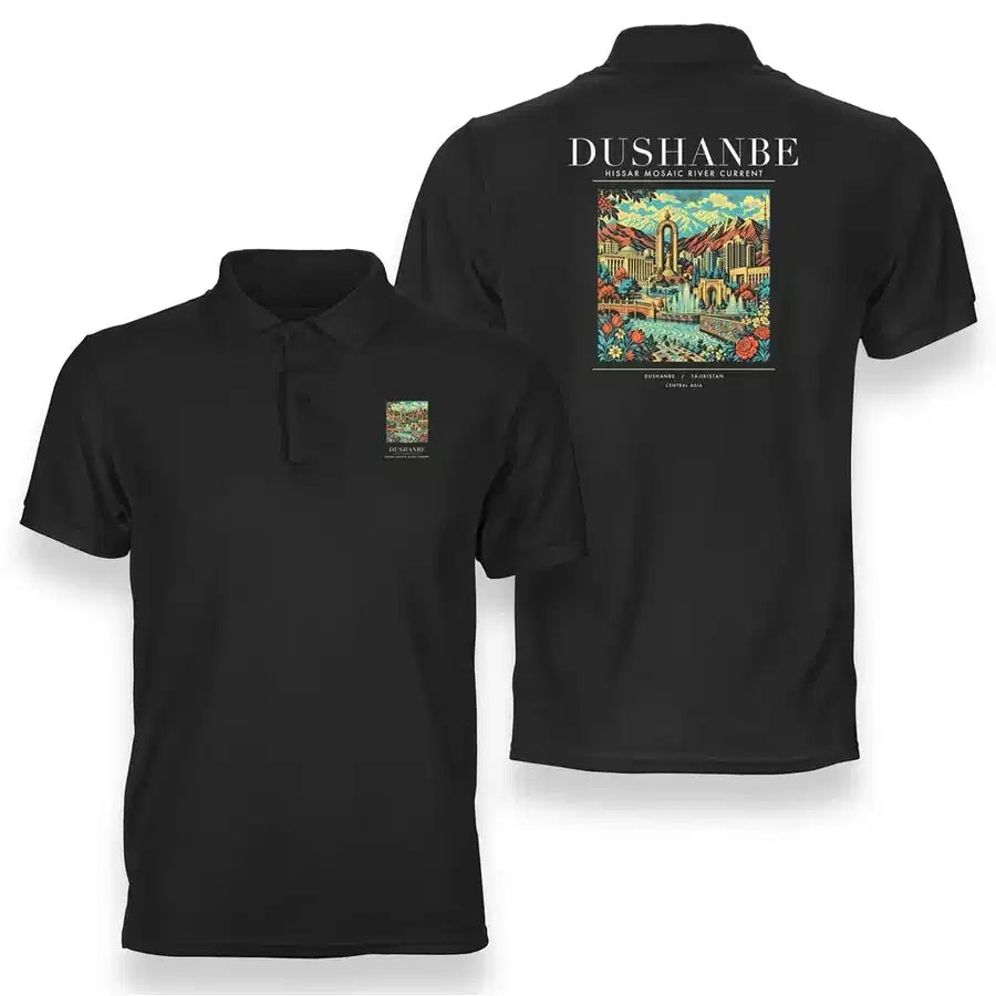 DUSHANBE - Poster - Double-Side Polo - Black