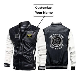 In Thrust We Trust (Vol 2) Stylish Leather Bomber Jackets