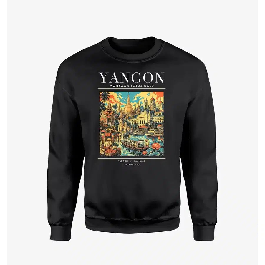 YANGON - Poster - Sweatshirt - Black