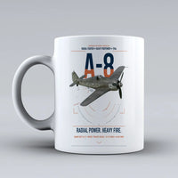 Thumbnail for Focke-Wulf Fw 190A-8 design on white ceramic mug, double-side print