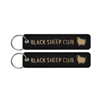 Thumbnail for BLACK SHEEP CLUB aviation fashion key chain in polished metal.