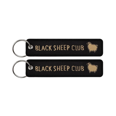 BLACK SHEEP CLUB aviation fashion key chain in polished metal.