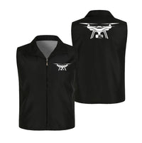 Thumbnail for Drone Silhouette Thin Style aviation design printed on lightweight shell with sleeveless design thin vest.