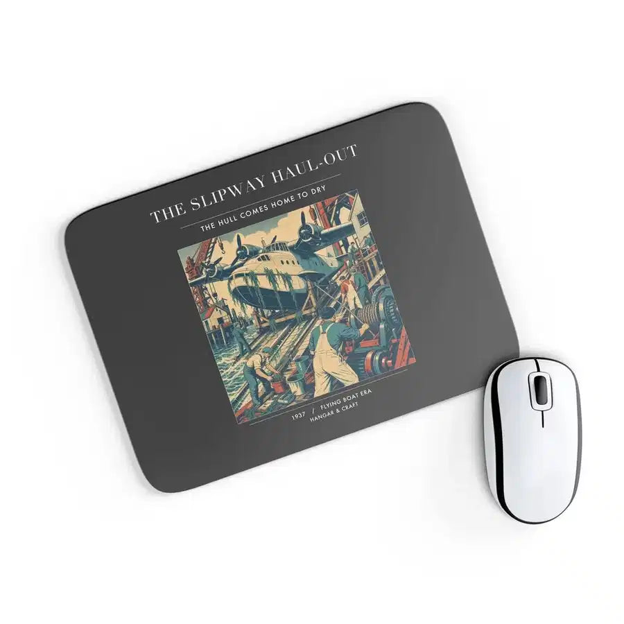 VINTAGE G4440 - The Slipway Haul-Out - Designed Mouse Pads design on black rectangle