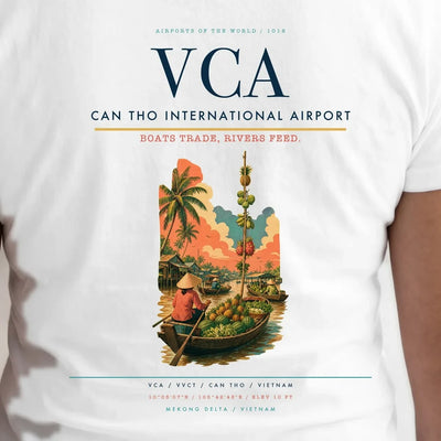 Can Tho International Airport (VCA) double-side t-shirt design close-up cover