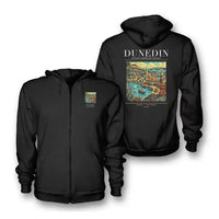 Thumbnail for DUNEDIN - Poster - Zipped Hoodie - Black
