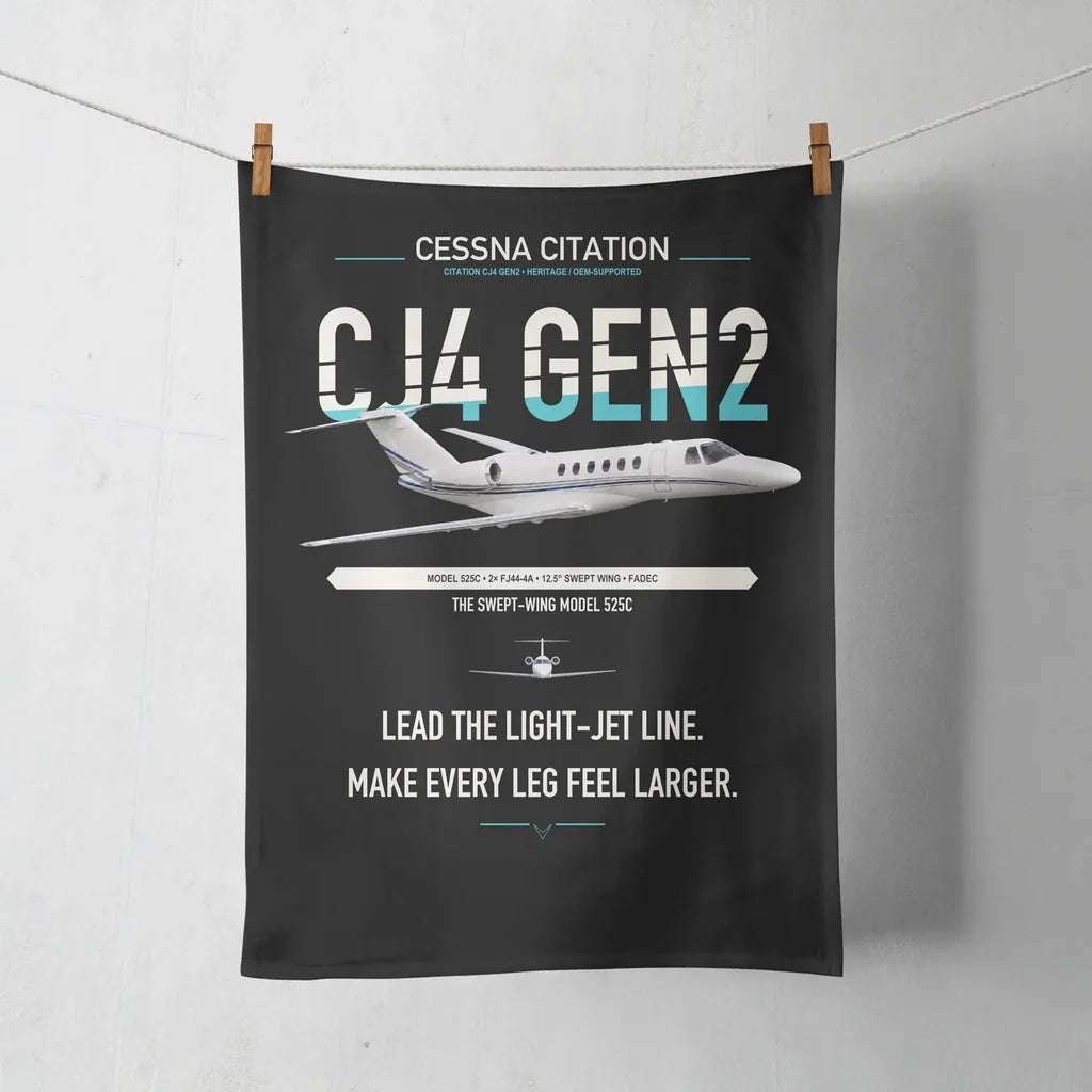 Cessna Citation CJ4 Gen2 design on black towel