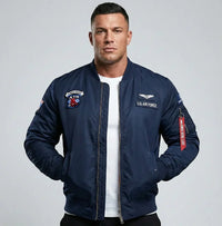 Thumbnail for US Air Force bomber jacket — military pilot styling — aviation outerwear