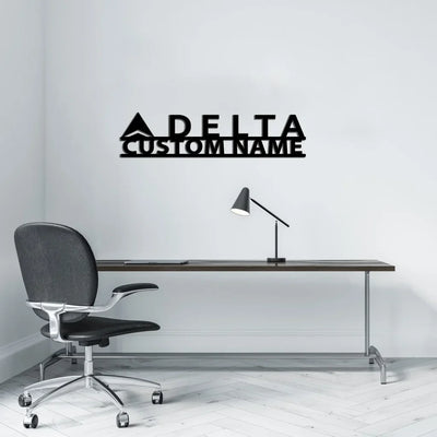 Delta Airlines (Delta Air Lines) aviation design on durable metal with painted finish metal wall sign.