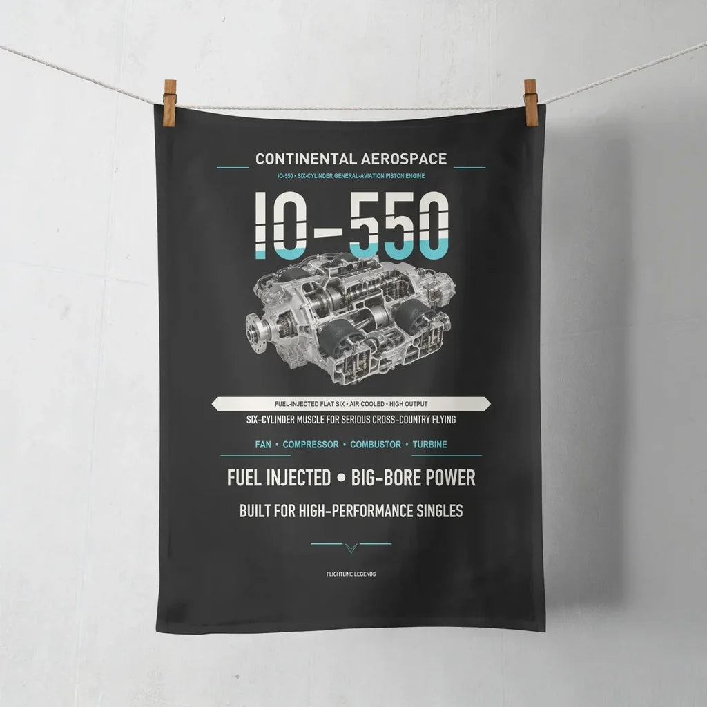 IO-550 design on black towel