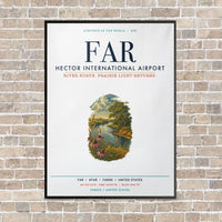 Thumbnail for Hector International Airport FAR vertical canvas print - framed - white background