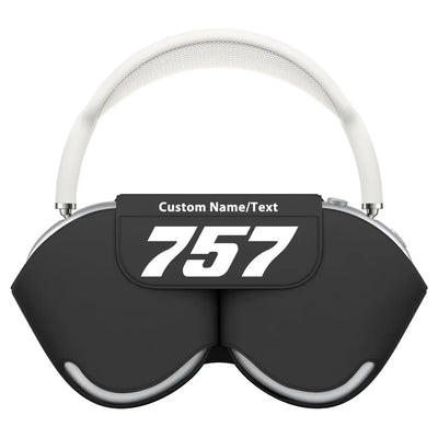 Boeing 757 Flat Text aviation print AirPods Max case, fits AirPods Max.